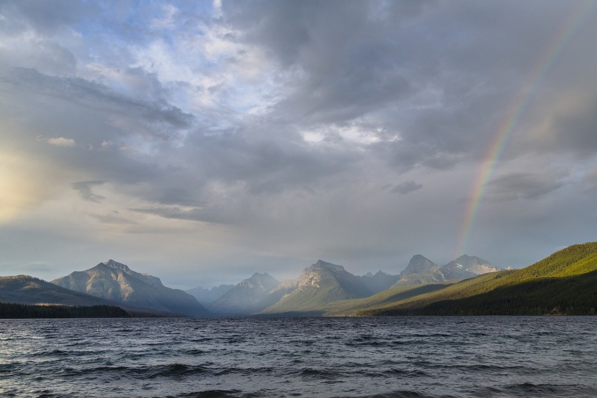 彩虹、湖、景观免费图片