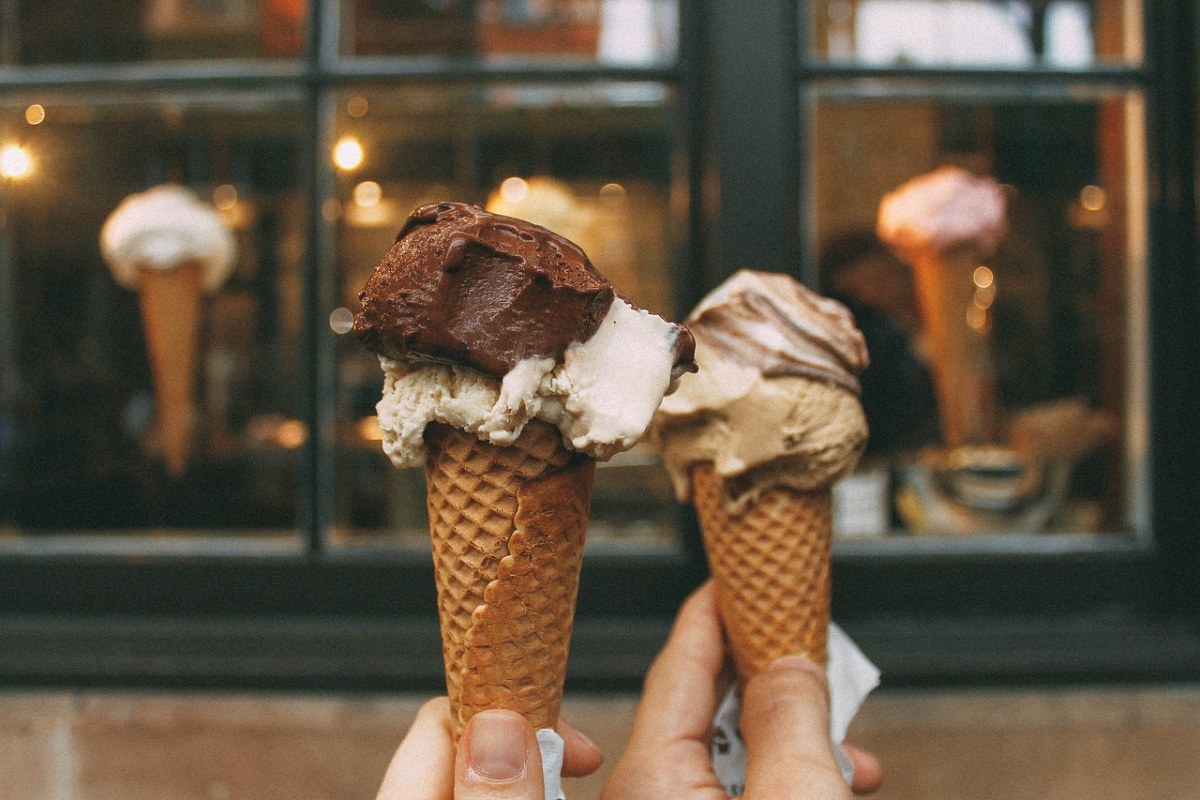 冰淇淋、锥、巧克力免费图片