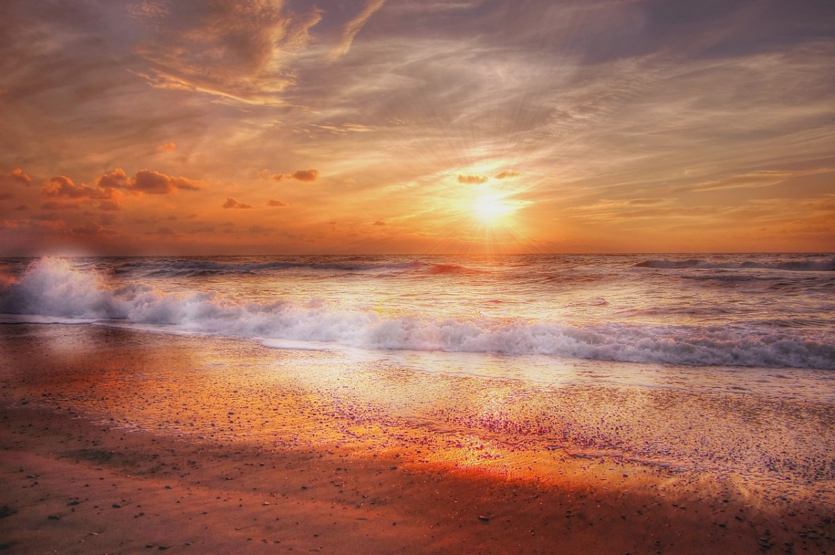 太阳,海滩,海
