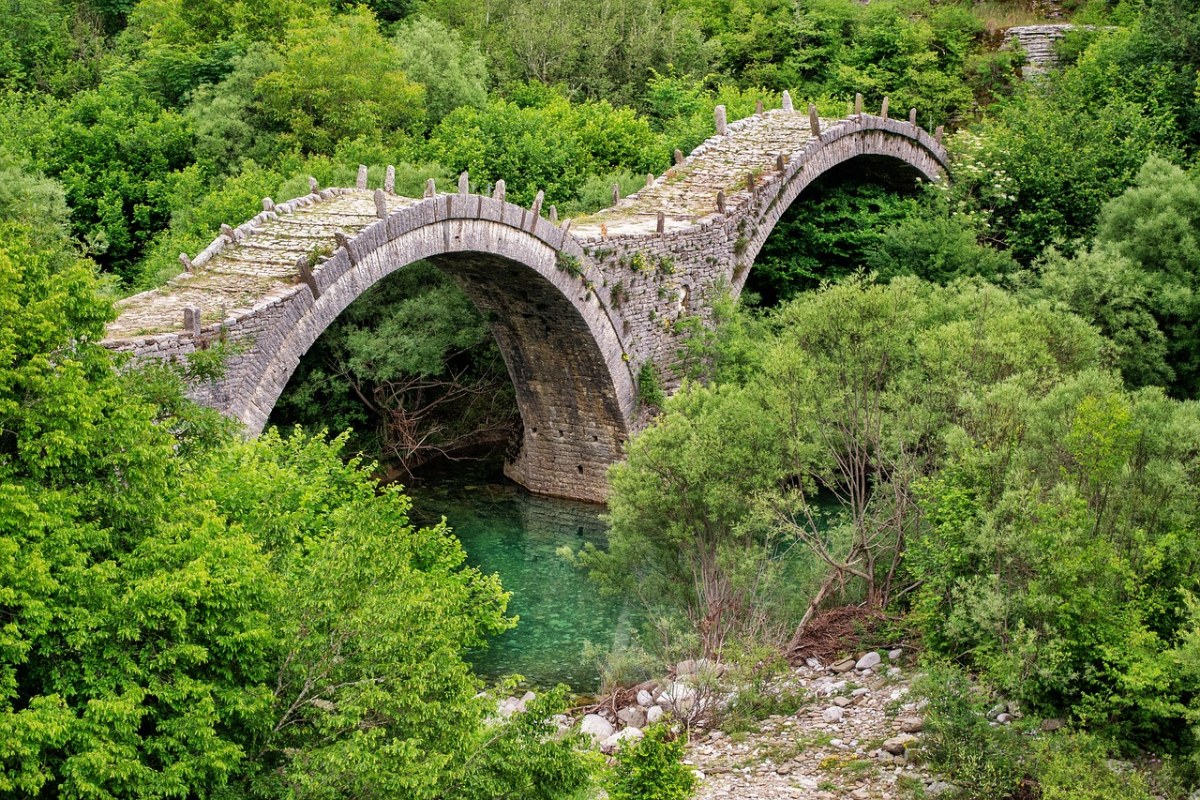 美丽的风景,桥,绿色