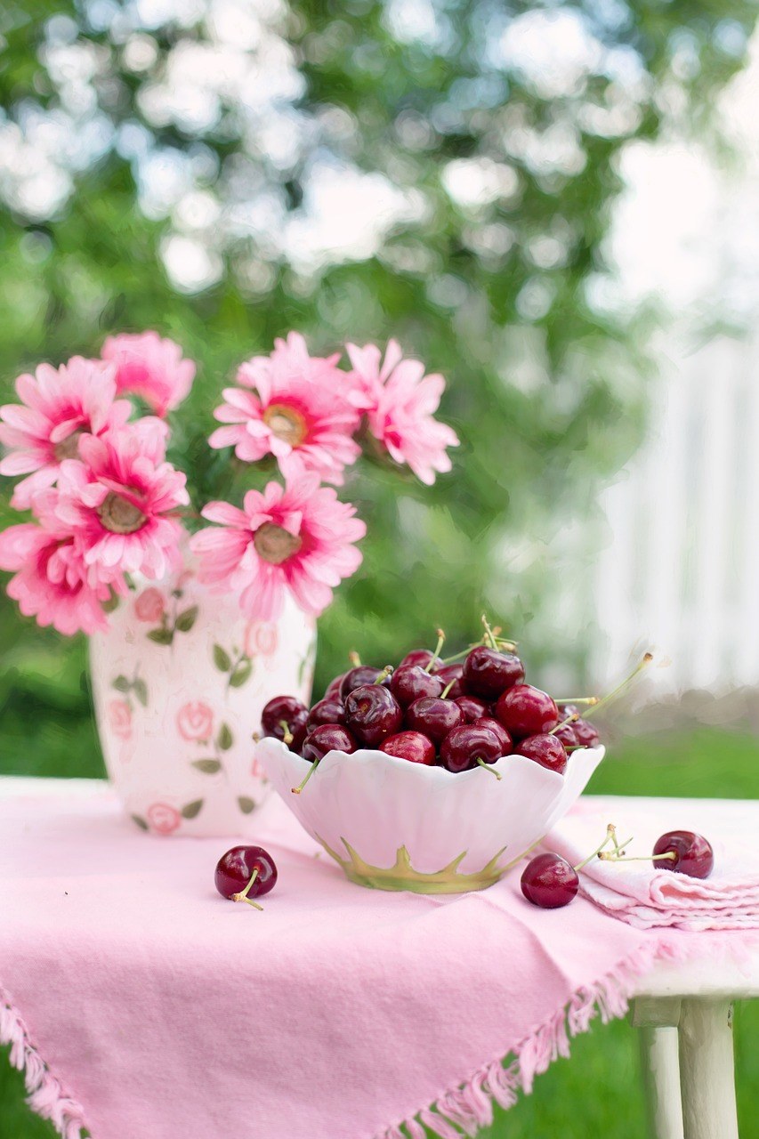 一碗樱桃、水果、夏天免费图片
