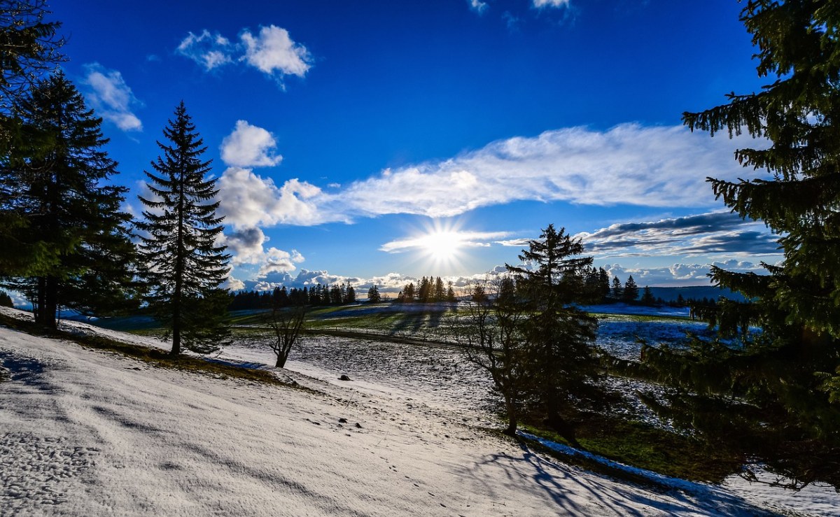 初春的残雪风景图片免费图片