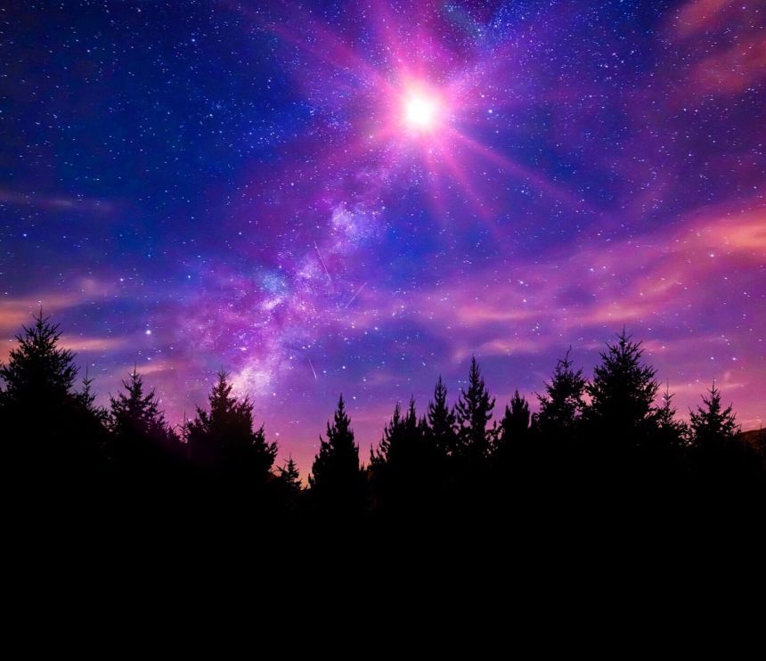 美丽的云夜晚星空图片