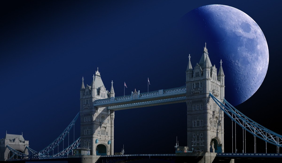 塔桥、伦敦、月球免费图片