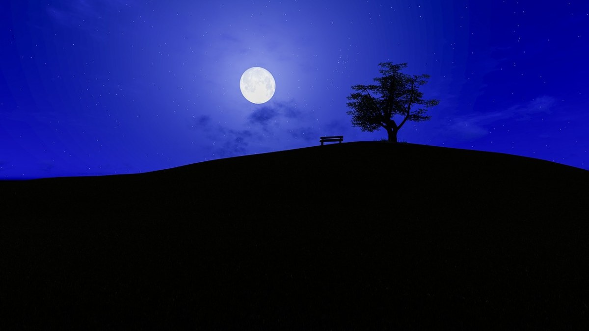 月亮、天空、黄昏免费图片