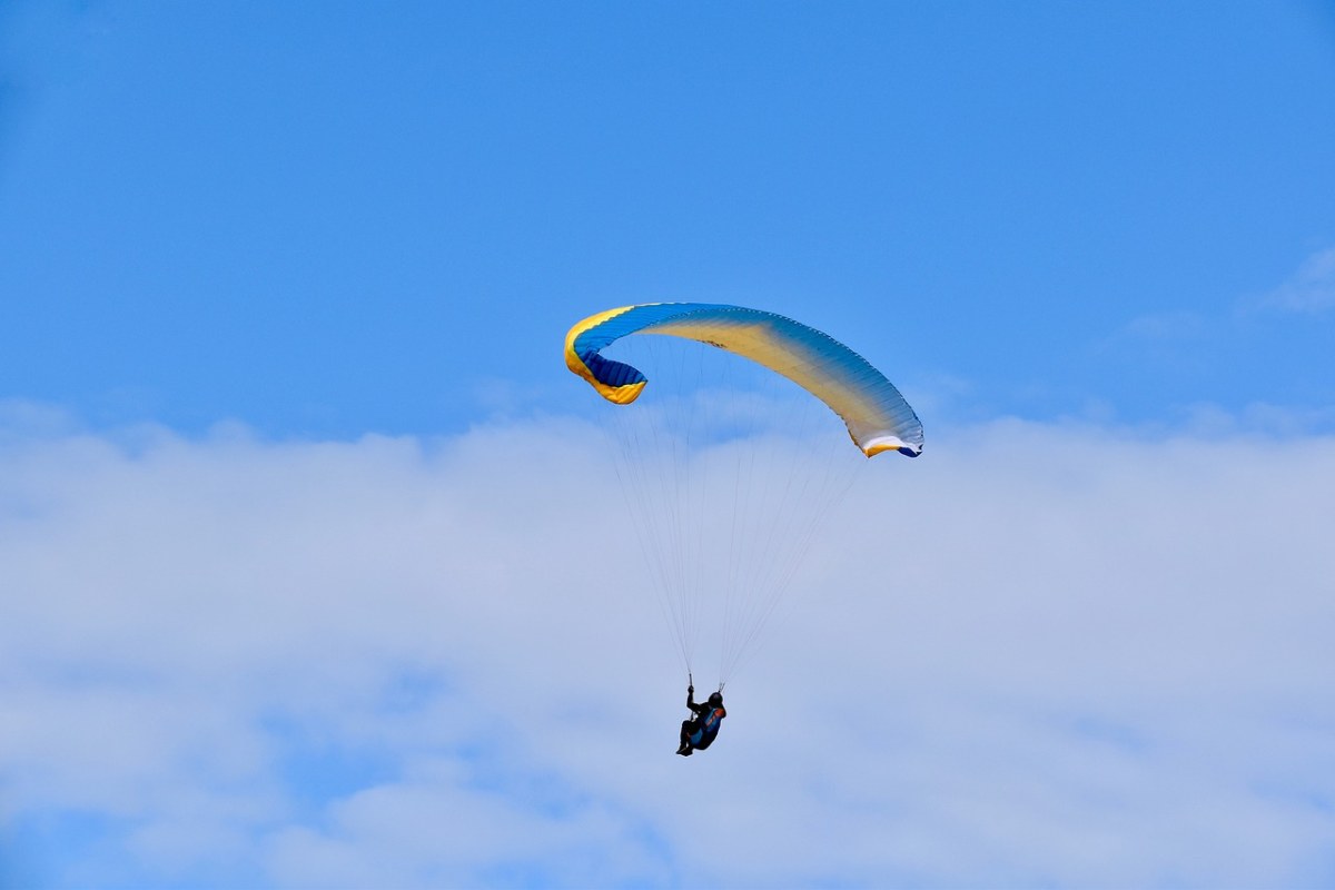 滑翔伞、快下山、做的耳朵免费图片