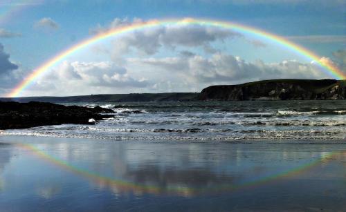 彩虹、海边、海岸