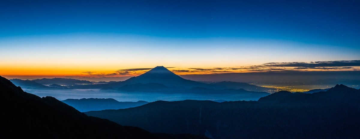 全景观、富士山、黎明之前免费图片