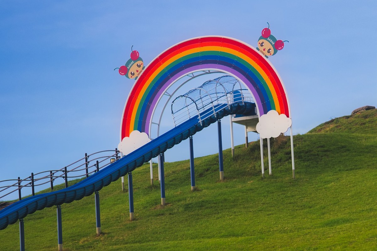 幻灯片,彩虹,公园