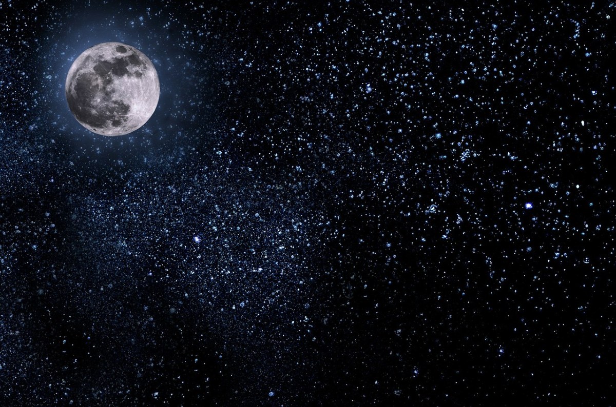 夜、天空、月亮免费图片