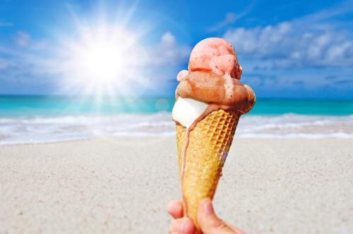冰、夏季、吃冰淇淋