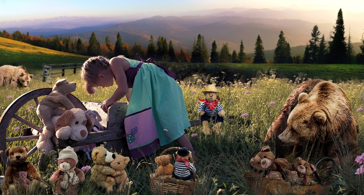 玩具熊、家庭、儿童免费图片