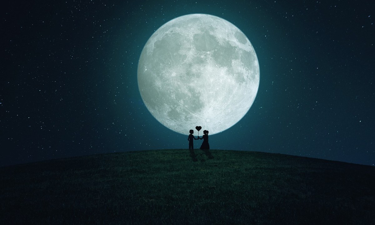 月亮、夫妇、夜免费图片