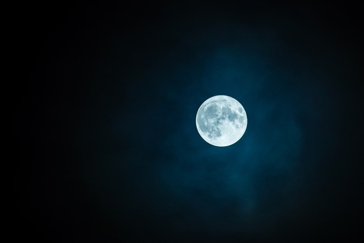 月亮、满月、天空免费图片