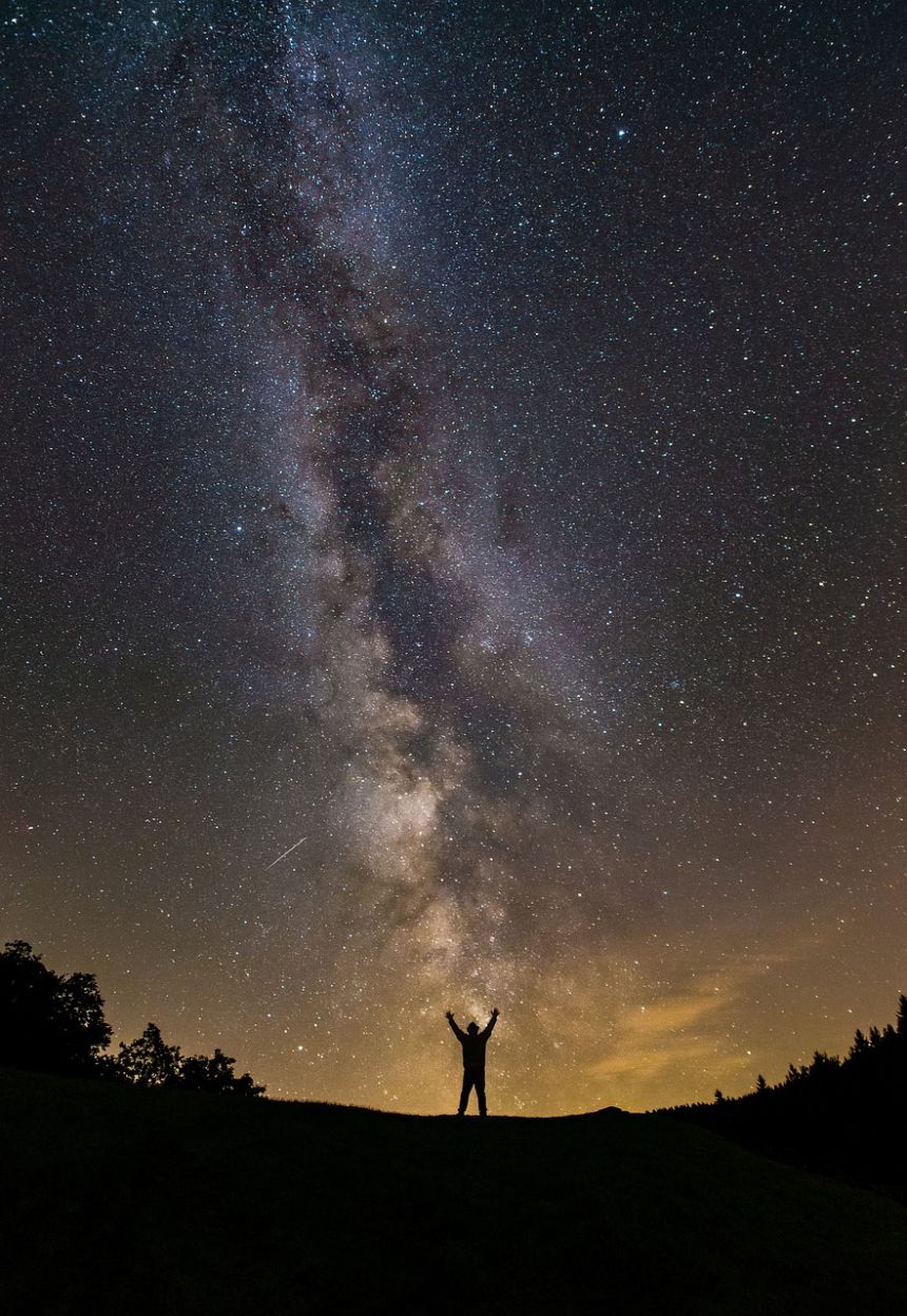 银河系,人的,繁星点点的天空