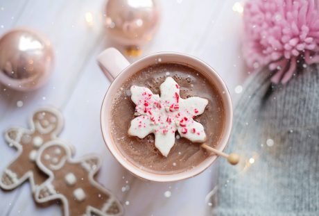 粉红色、圣诞节、热巧克力