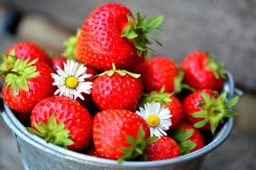 草莓、水果、吃