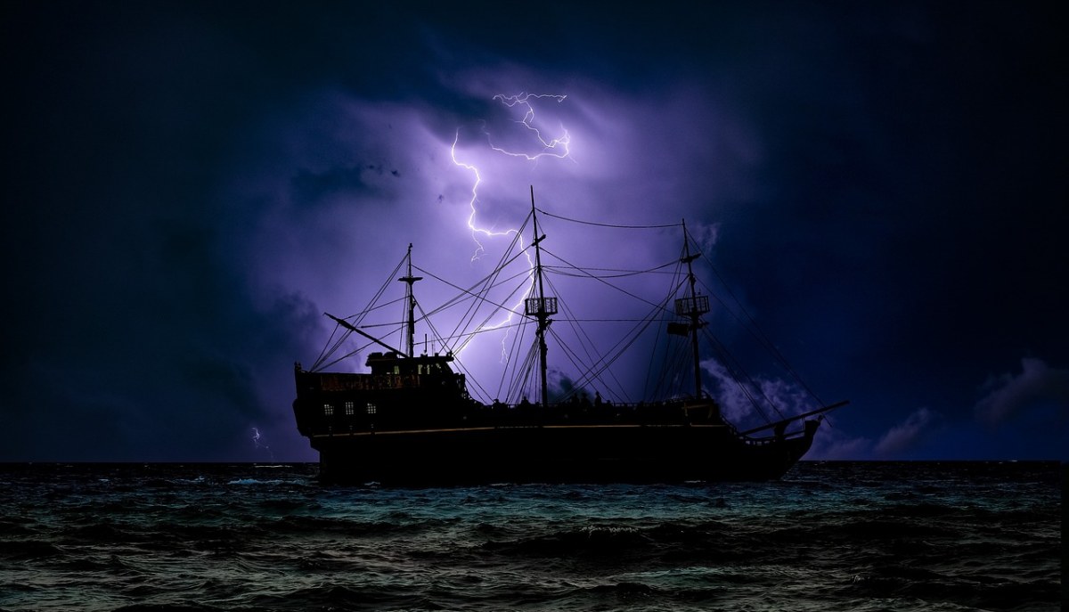 海盗船、黑暗、夜免费图片
