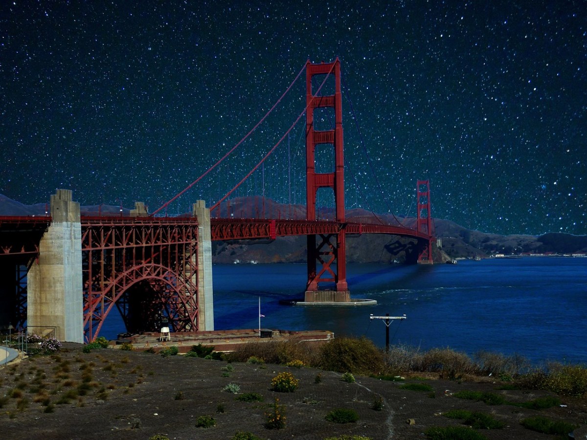 桥、夜、天空免费图片