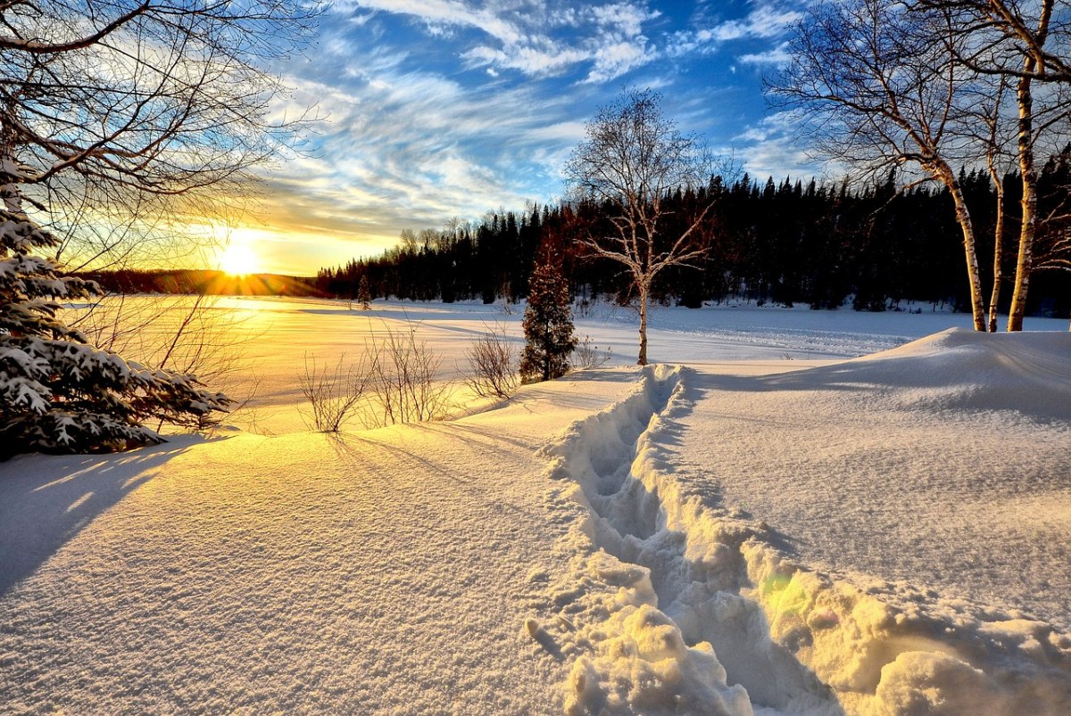 冬天风景、日落、冷免费图片