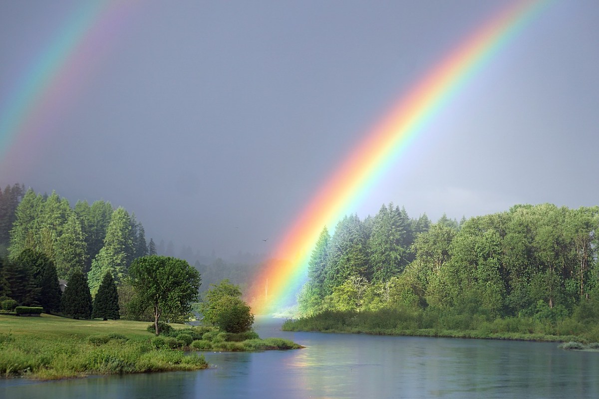 彩虹、河、自然免费图片