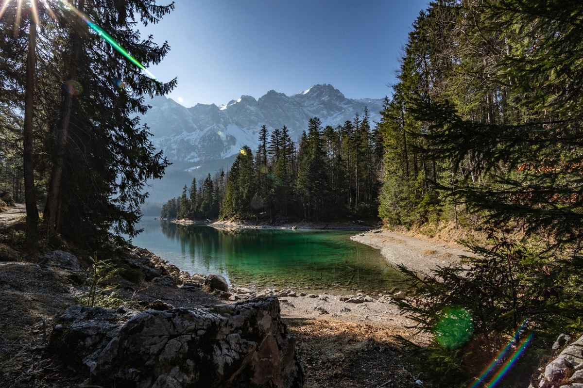 高山湖泊自然风景免费图片