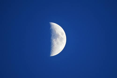 月球、天空、蓝色