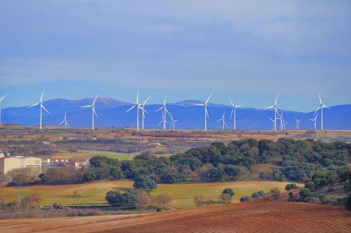 景观、西班牙、风力发电机组