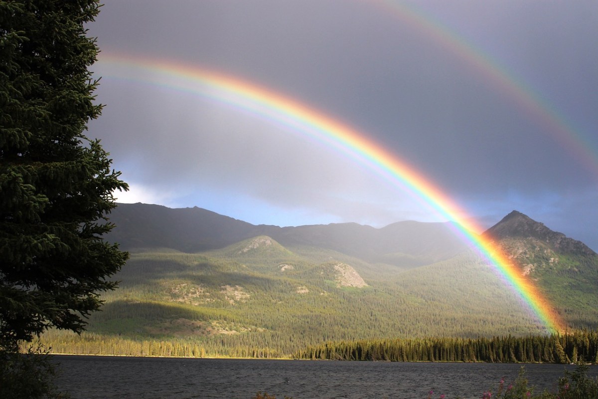 彩虹、雨、拱免费图片