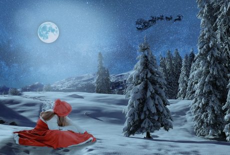 冬天的夜晚（寒夜）圣诞主题图片