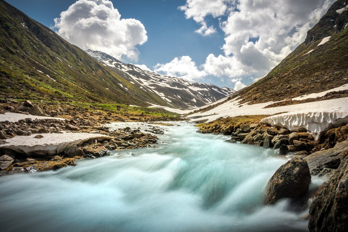 高山,山,冰川流