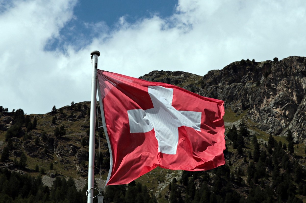国旗,瑞士,山
