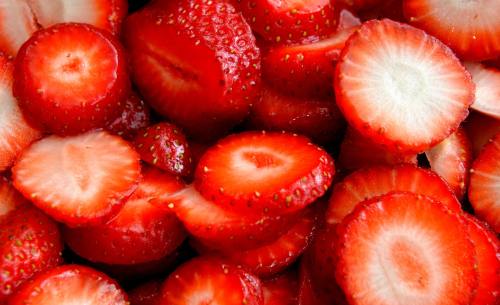 草莓、切片、水果