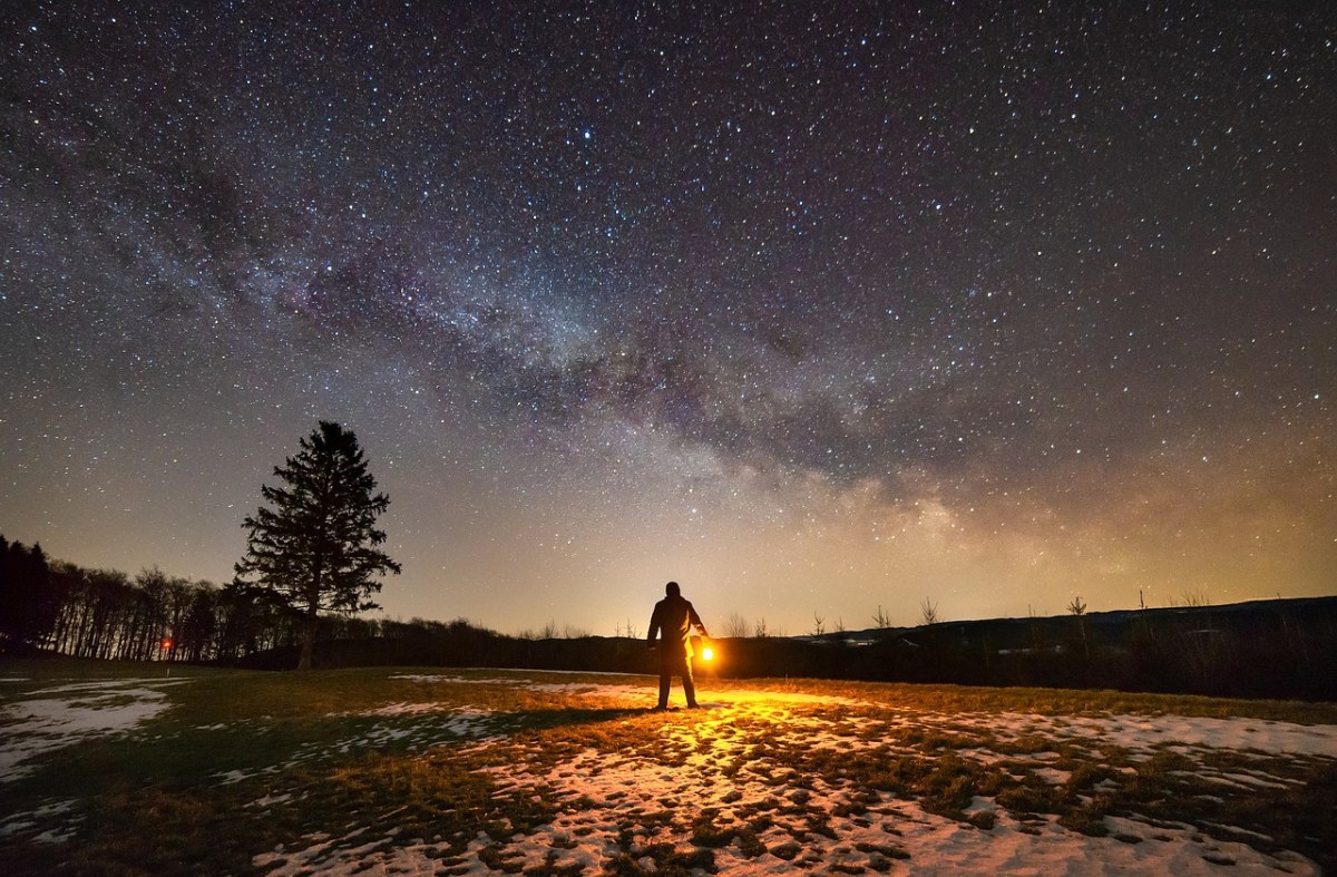 银河、夜、星星免费图片