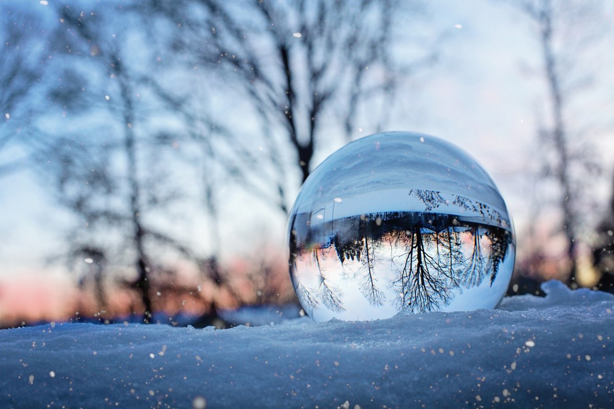 水晶球,雪,冬天