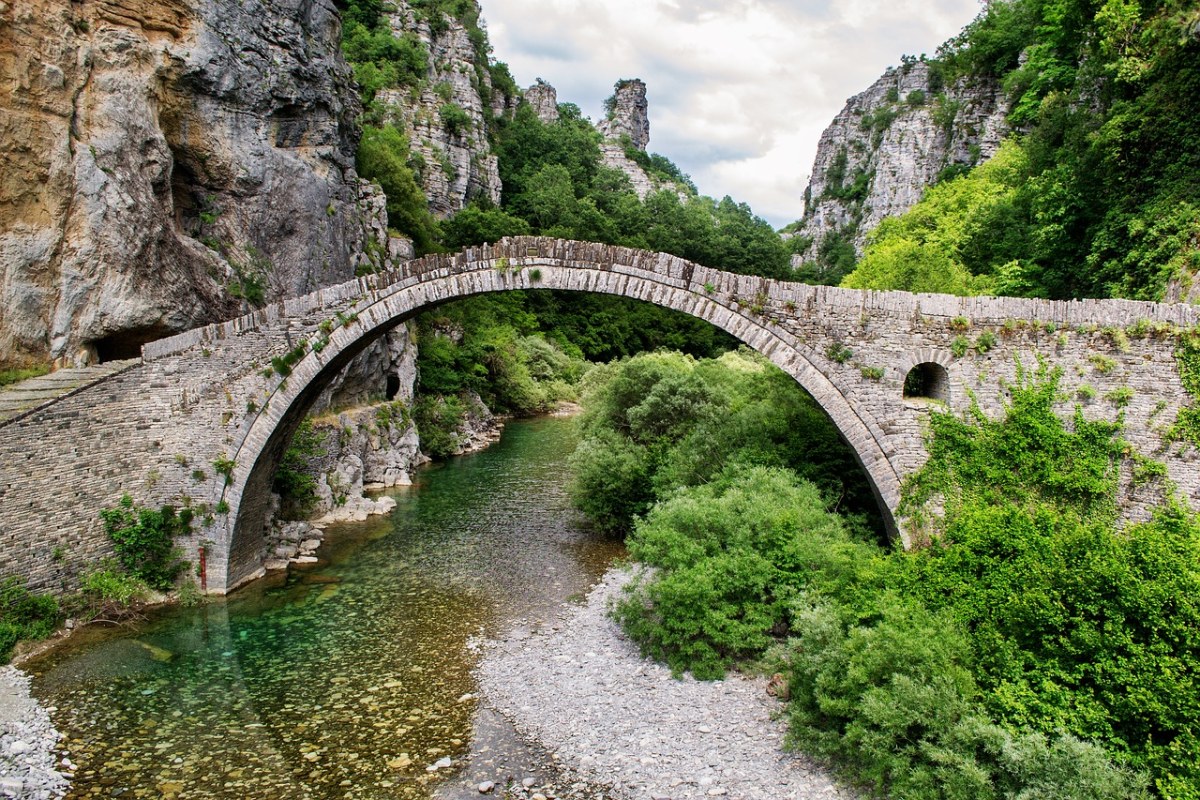 美丽的风景、桥、希腊免费图片