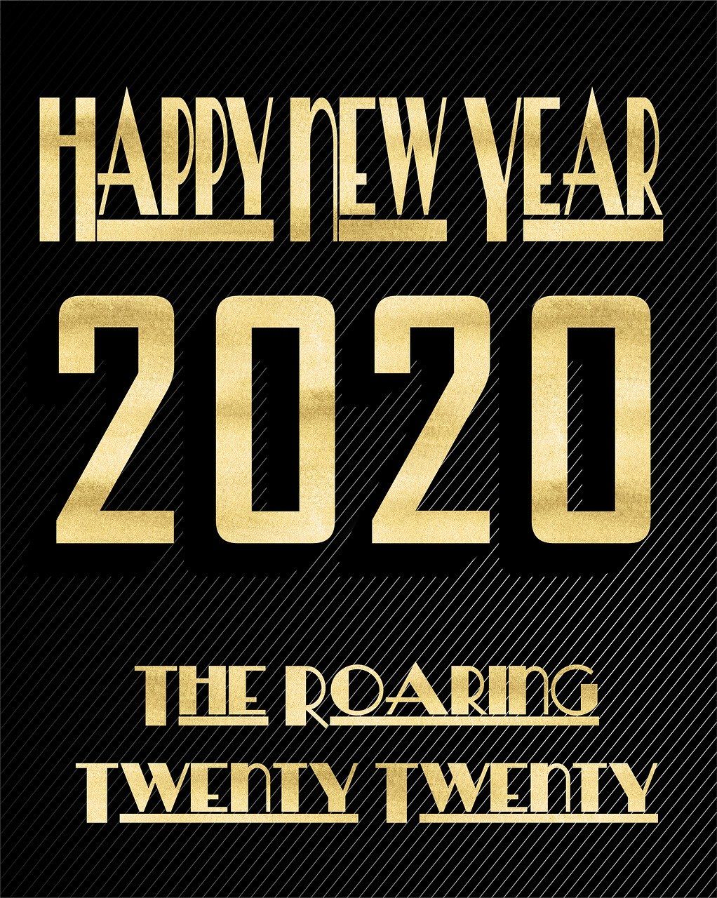 新年快乐Happy new year 2020文字图片免费图片