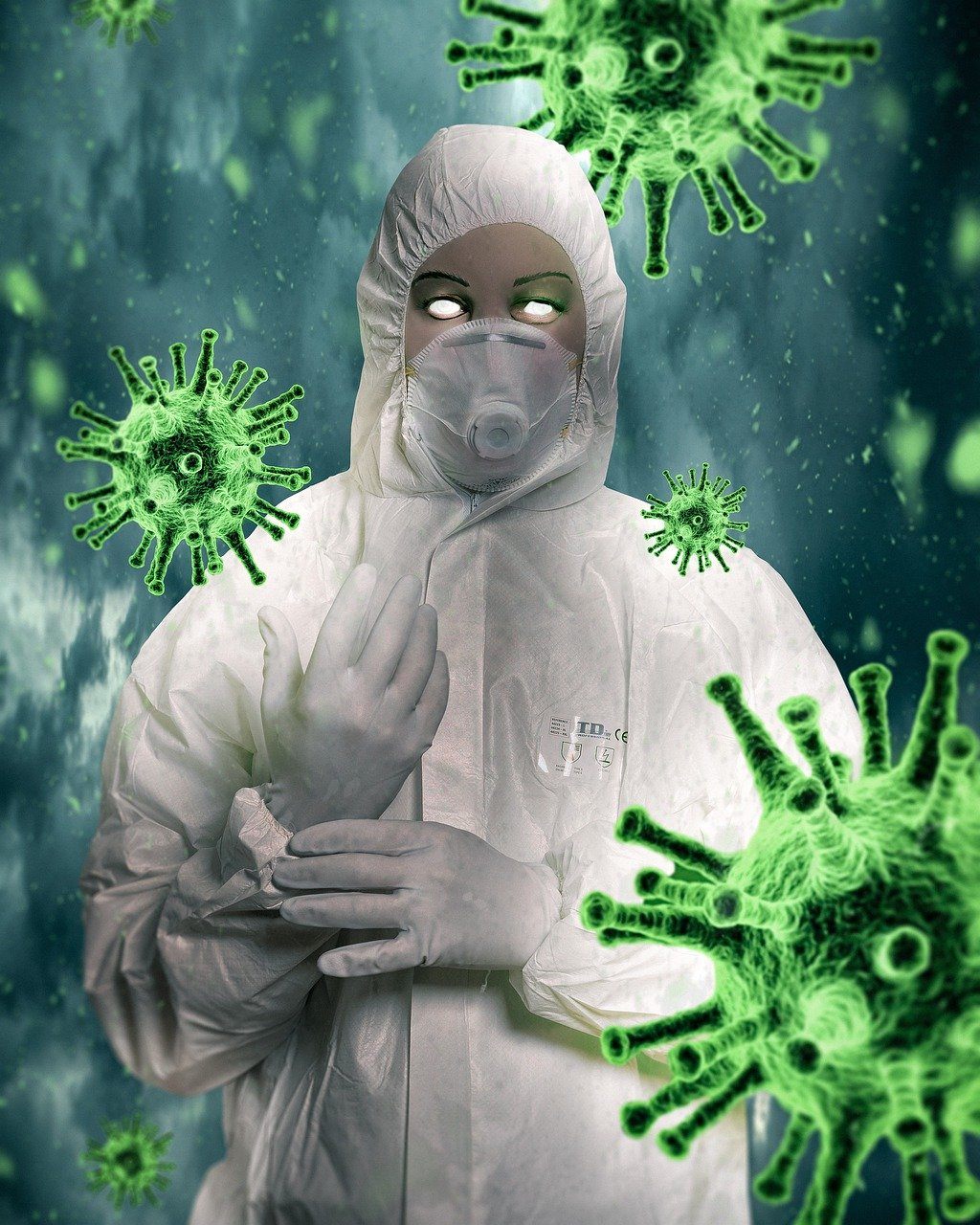 冠状病毒Covid-19与穿防护服的人免费图片